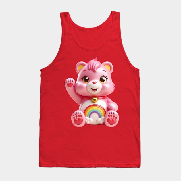 Cheer Bear Maneki Neko - Care Bears Tank Top by Tiger Mountain Design Co.